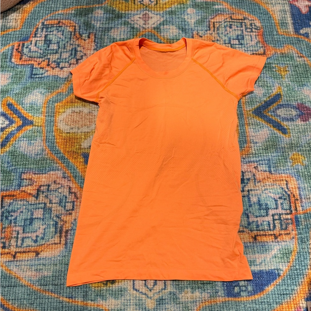 Bright Orange Lululemon Athletic Shirt
